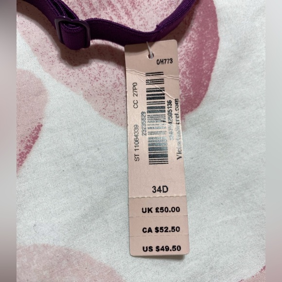 NWT Victoria Secret Lined Demi Buste Double Convertible Straps Lace Bra Size 34D - Picture 10 of 10